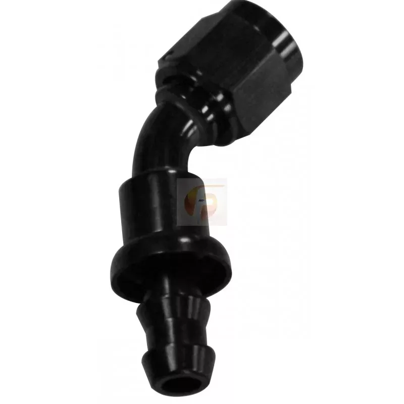 -4 45 Degree AN to Hose Barb Black Fleece Performance