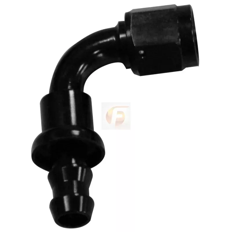 -4 90 Degree AN to Hose Barb Black Fleece Performance