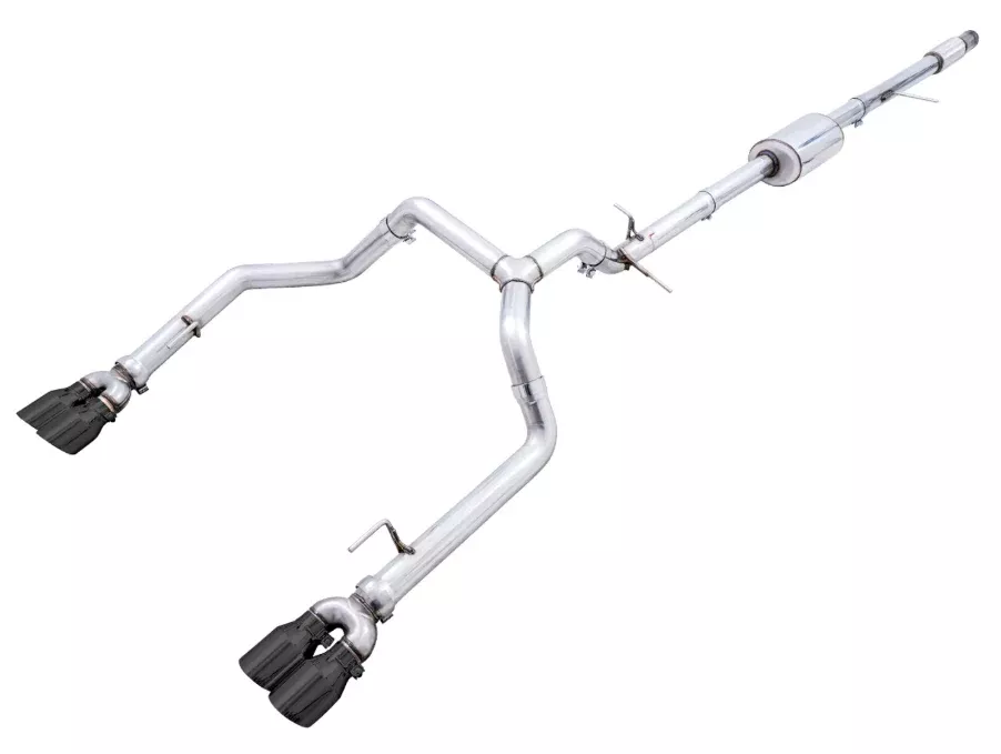 AWE 0FG Cat-Back Exhaust 4in Blk Tips For 19-25 GM Silverado/Sierra 1500 5.3L